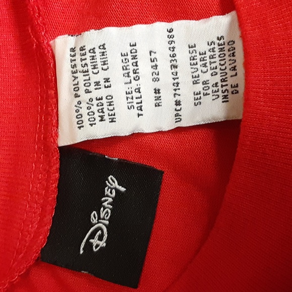 Disney Mickey Tee Shirt Short Long Sleeve Size L Women's Color Grey and Red - Picture 3 of 5